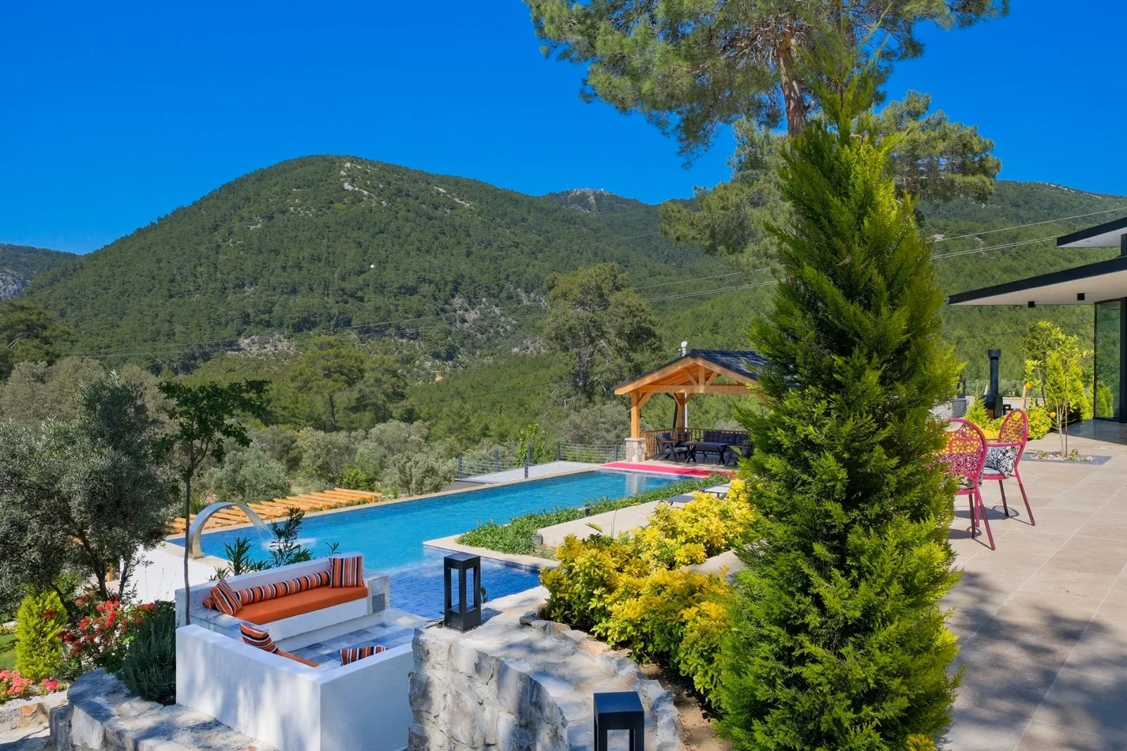 Göcek’te Korunaklı, Isıtmalı Havuzlu, 8 Kişilik, Lüks Villa