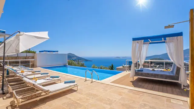 Kalkan’da sonsuzluk havuzlu kiralık villa, fotoğraf 2