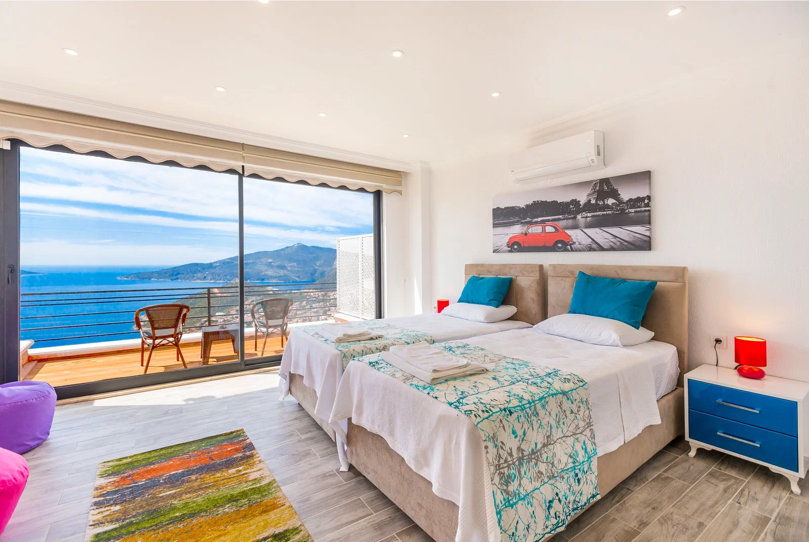 Kalkan’da Deniz Manzaralı, Özel Havuzlu, 4 Yatak Odalı, Lüks Villa