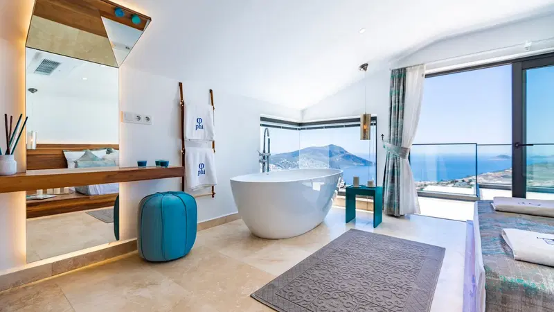 Kalkan’da kapalı havuzlu kiralık villa, fotoğraf 30