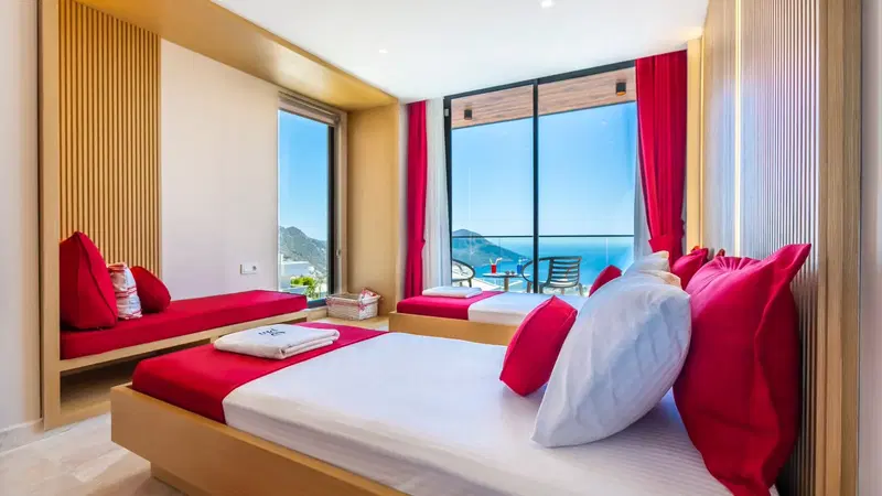 Kalkan’da ısıtmalı havuzlu kiralık villa, fotoğraf 45