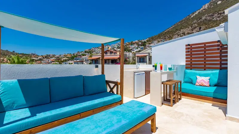 Kalkan’da ısıtmalı havuzlu kiralık villa, fotoğraf 34