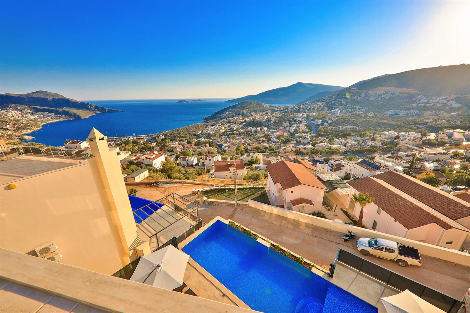 Kalkan’da Deniz Manzaralı, Özel Havuzlu, 7 Yatak Odalı, Lüks Villa