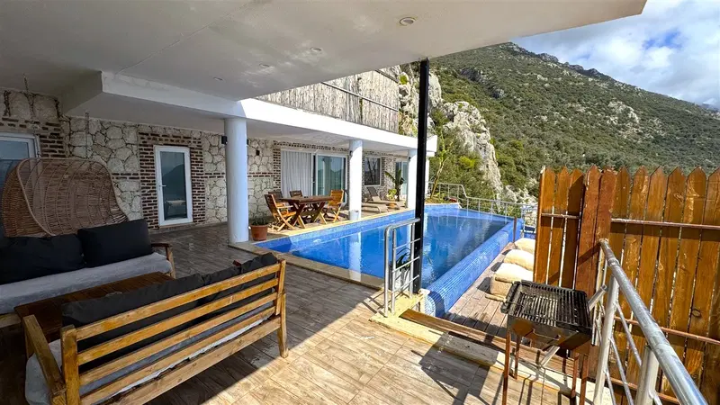 Kalkan’da korunaklı havuzlu kiralık villa, fotoğraf 10
