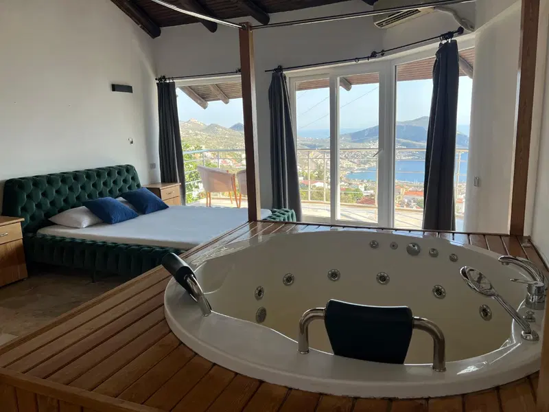 Kalkan’da deniz manzaralı kiralık villa, fotoğraf 12