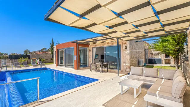 Kalkan’da sonsuzluk havuzlu kiralık villa, fotoğraf 3