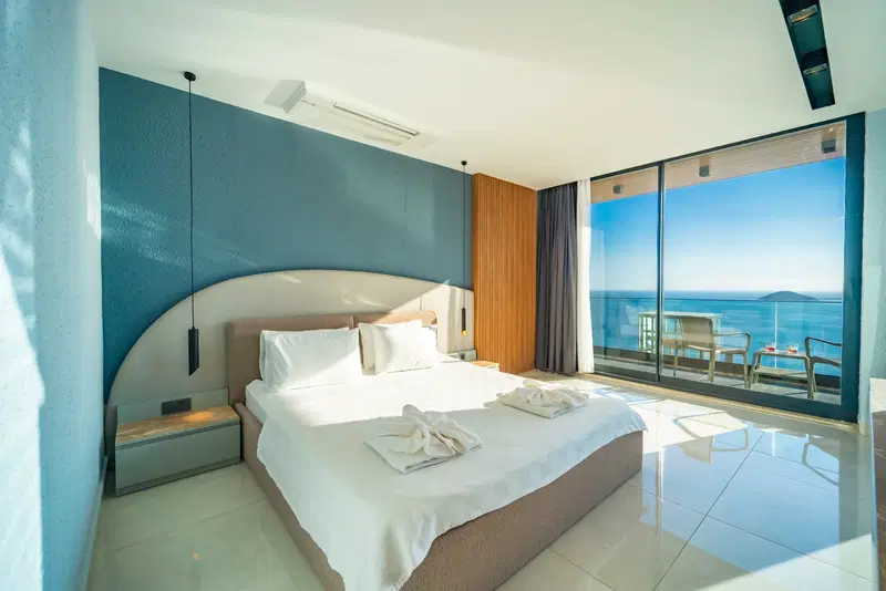 Kalkan’da deniz manzaralı kiralık villa, fotoğraf 47