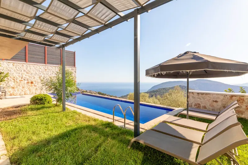 Kalkan’da ısıtmalı havuzlu kiralık villa, fotoğraf 2