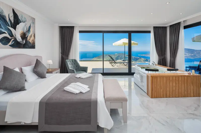 Kalkan’da deniz manzaralı kiralık villa, fotoğraf 29
