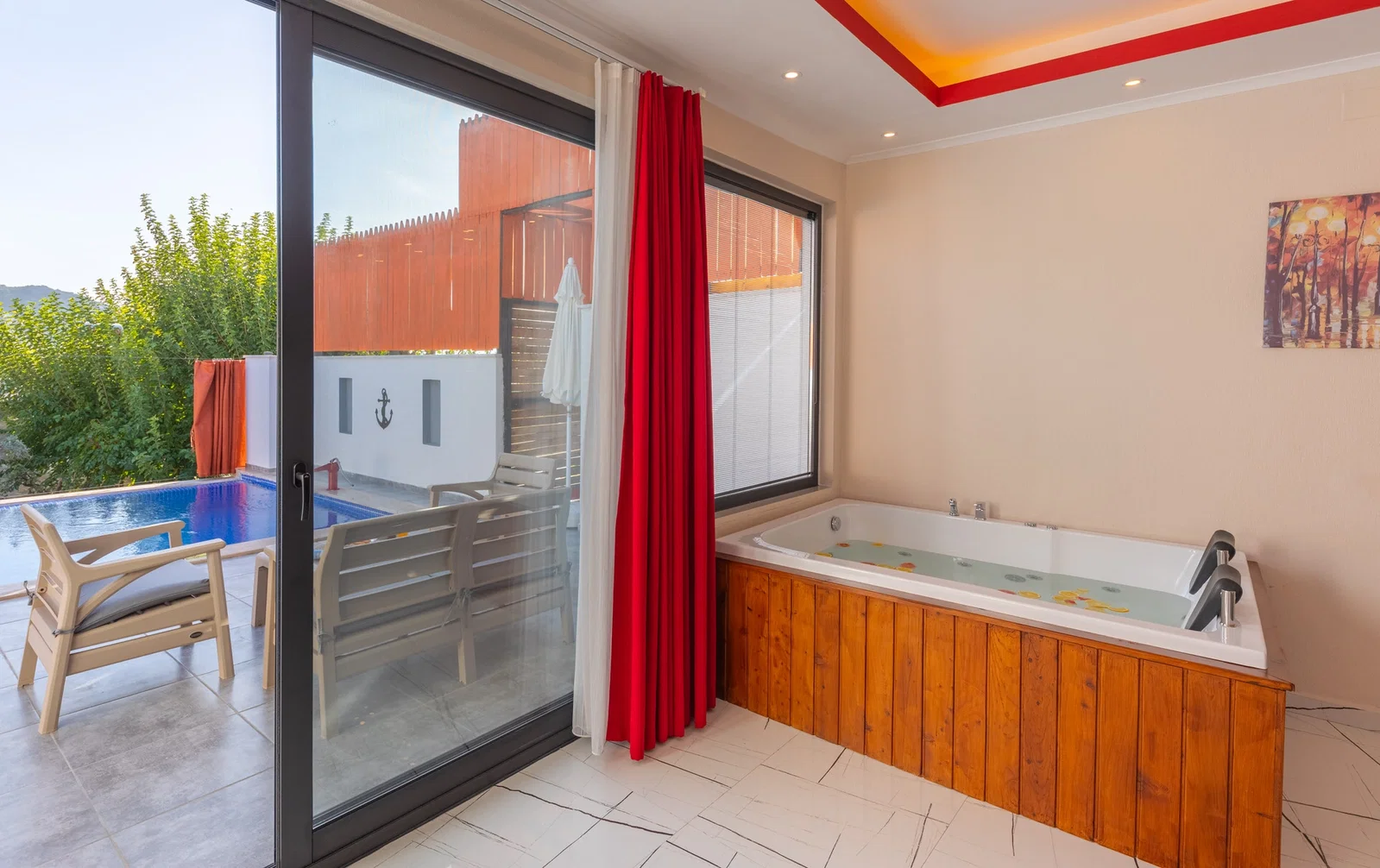 İslamlar’da Balayı Çiftlerine Uygun, Korunaklı Havuzlu, 1 Yatak Odalı, Kiralık Villa