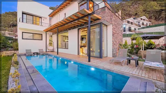 6 Kişilik Özel Havuzlu Lüks Villa, Fethiye’de Deniz Manzaralı