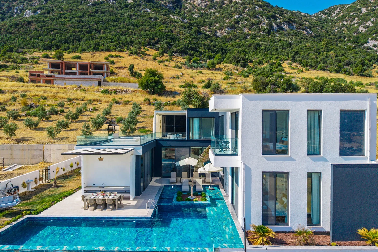 Sarıbelen’de korunaklı havuzlu kiralık villa, fotoğraf 28