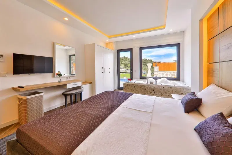 Sarıbelen’de korunaklı havuzlu kiralık villa, fotoğraf 31