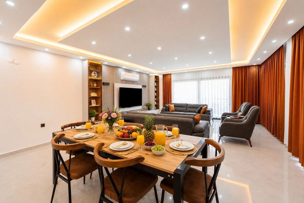 Sarıbelen’de Balayı Çiftlerine Uygun, Çocuk Havuzlu, 6 Kişilik, Kiralık Villa